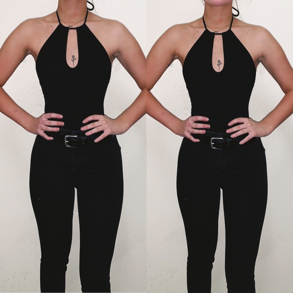 Forever 21 Open Back Keyhole Halter Bodysuit